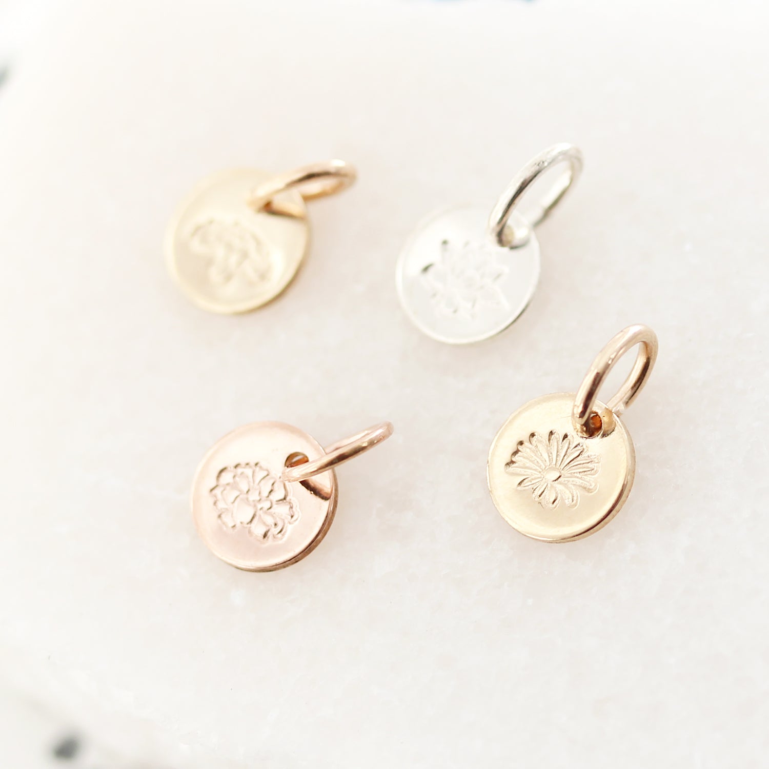 Mini birth flower pendant