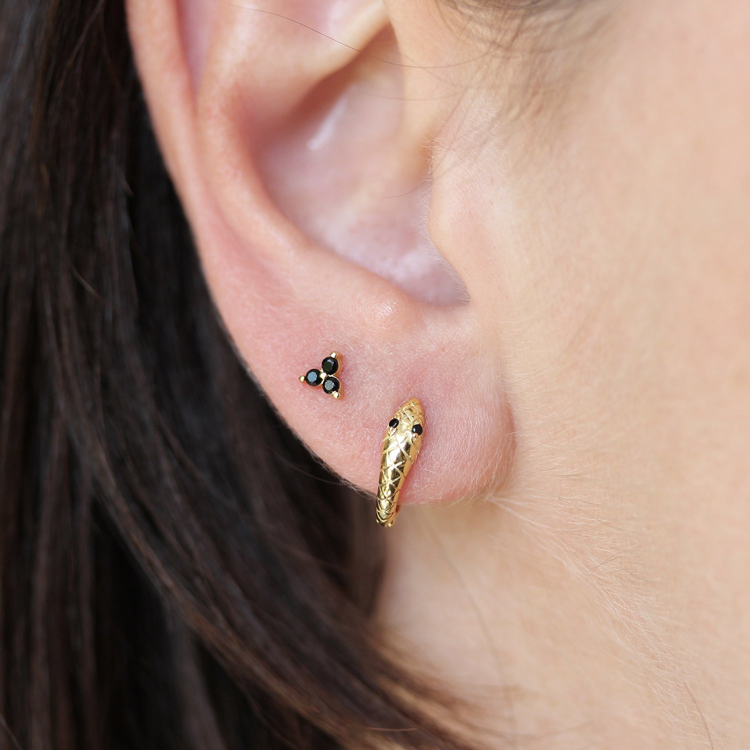 Persephone Stud Earrings (Black)