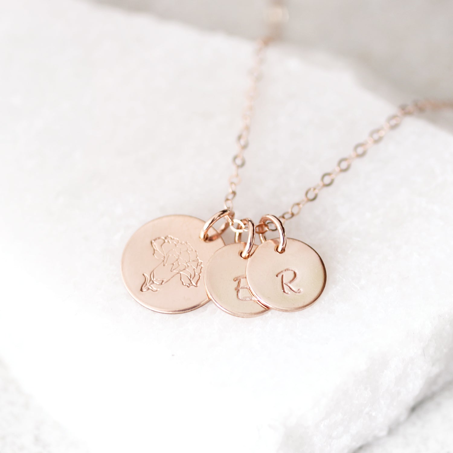 Birth flower necklace