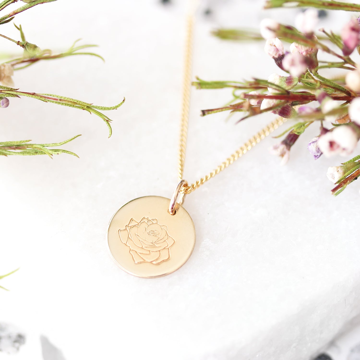 Birth flower necklace