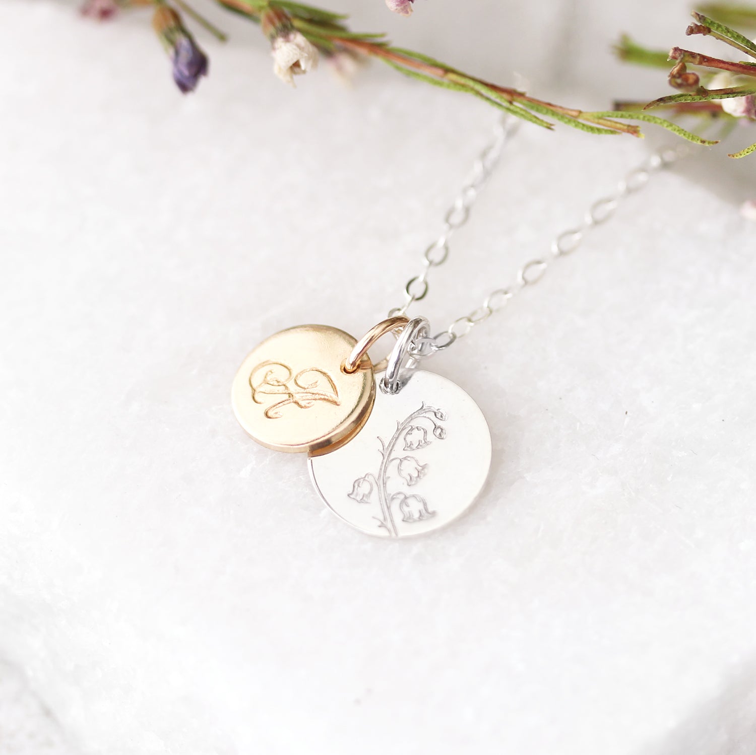 Birth flower necklace