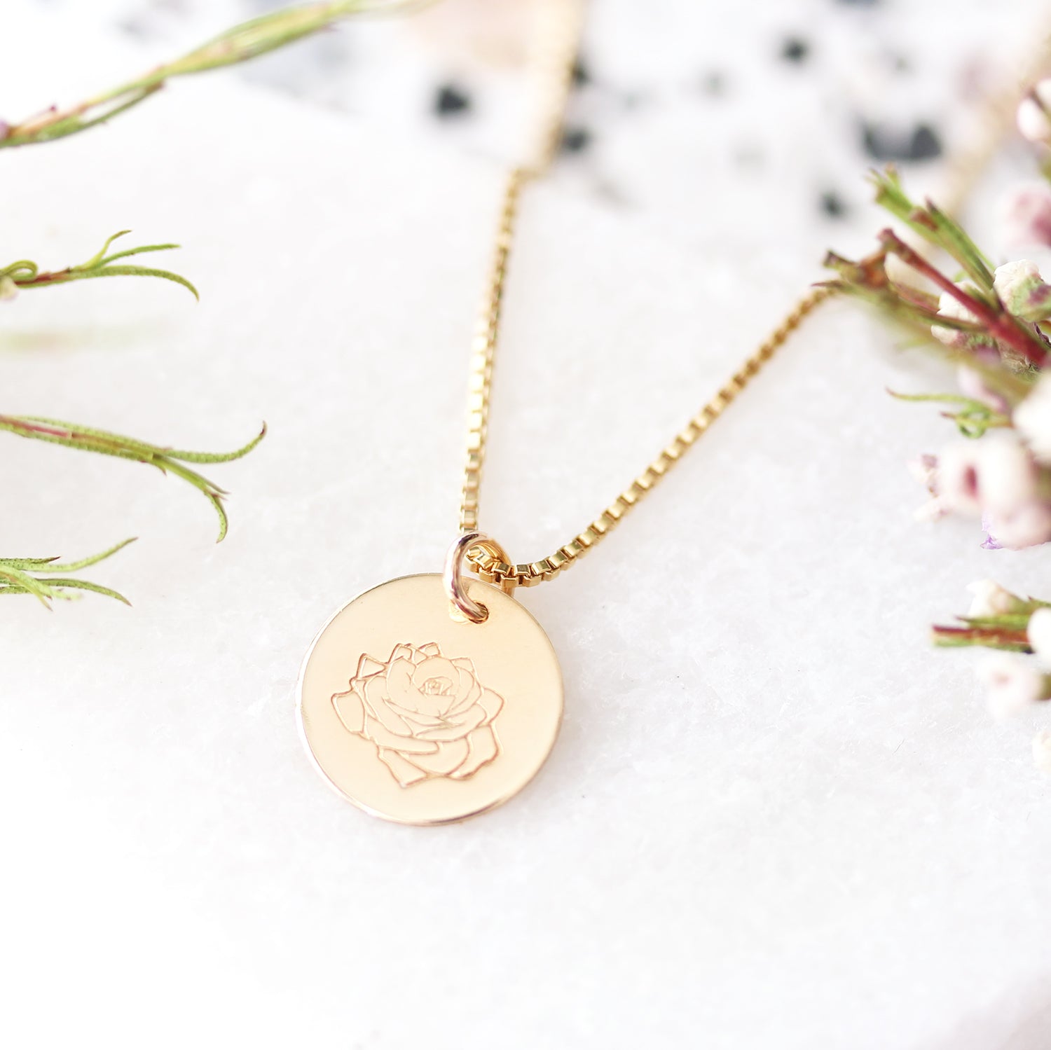 Birth flower necklace