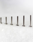 Base flat back en titane - labret sans filetage pour piercing