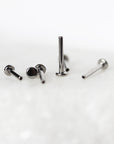 Base flat back en titane - labret sans filetage pour piercing