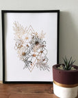 Geometric flowers laminated poster