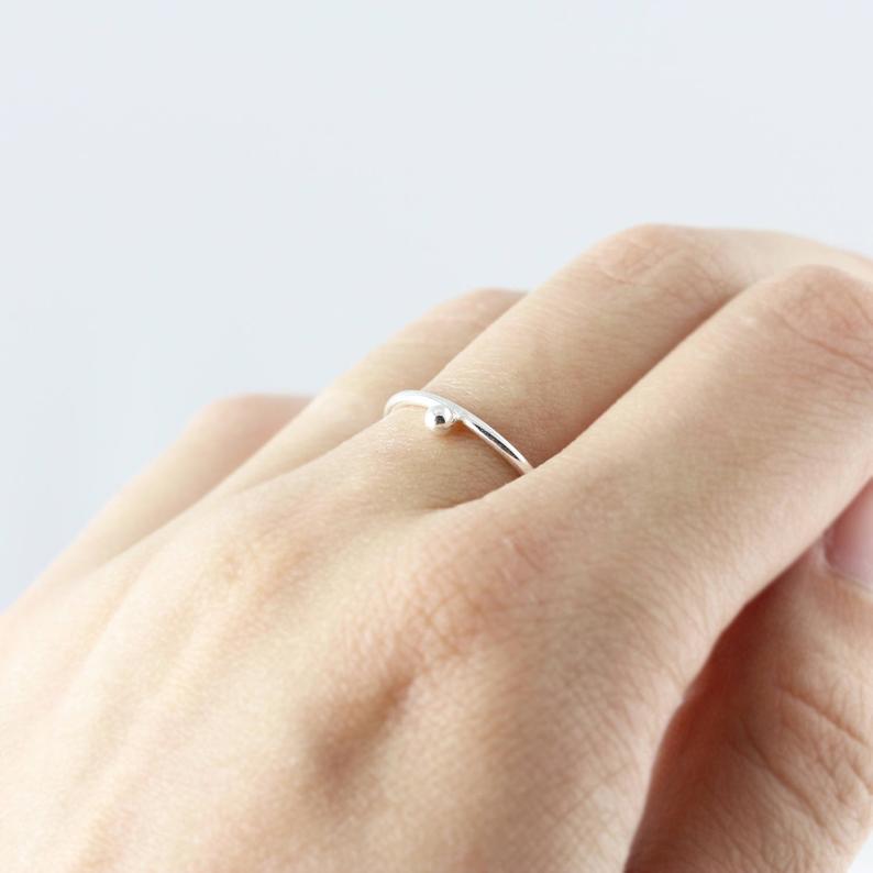 Bague avec bille d'argent