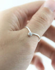 Bague chevron avec CZ