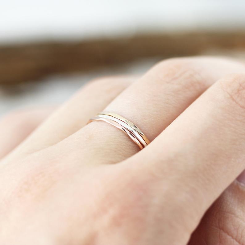 Bague extra fine Facettée 0.8mm