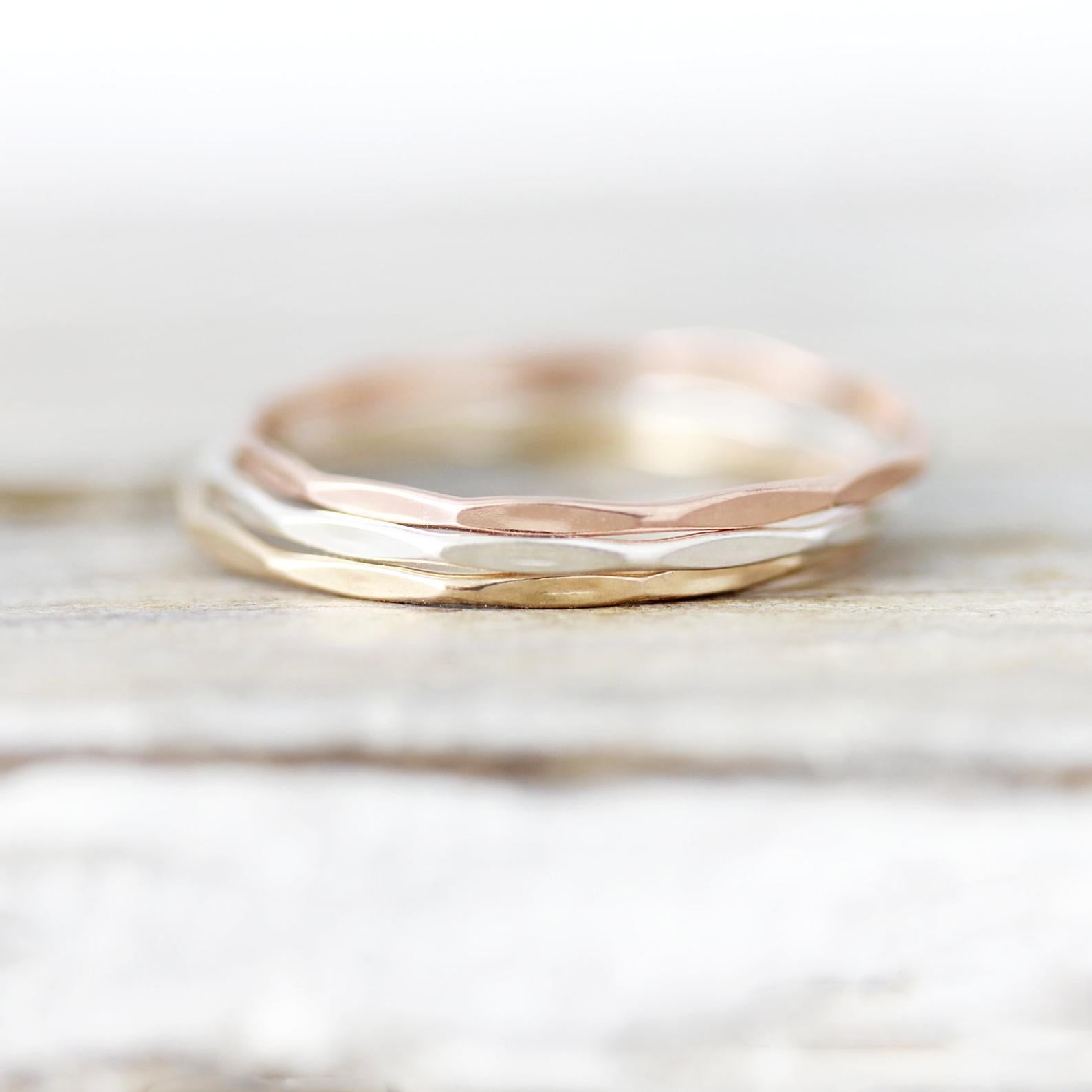 Bague extra fine Facettée 0.8mm