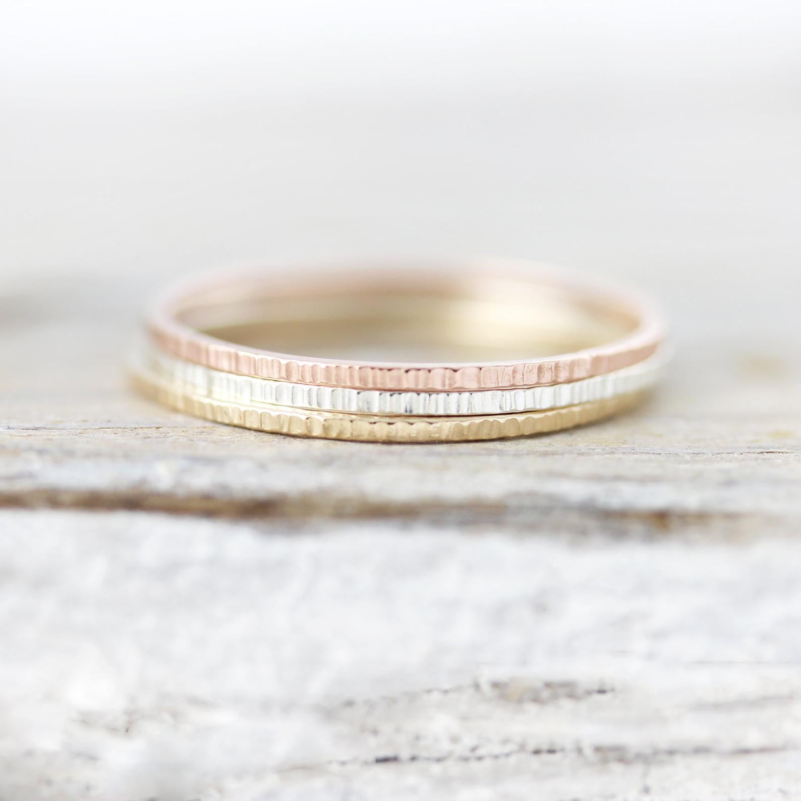 Extra thin ring Lignee, square edges 0.8mm