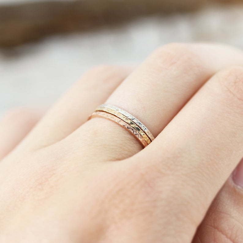 Thin printed ring, square edges 1mm