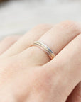 Bague fine Lignée bords carrés 1mm