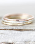 Bague fine Martelée 1mm
