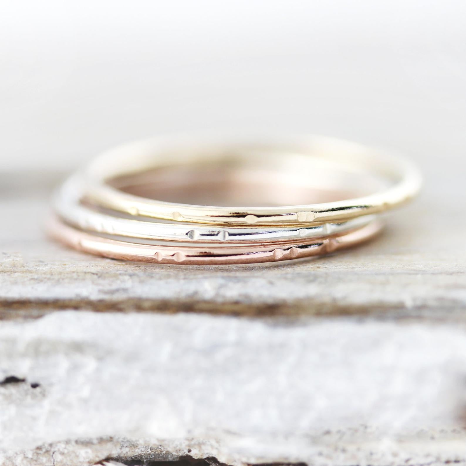Bague fine Picotée 1mm