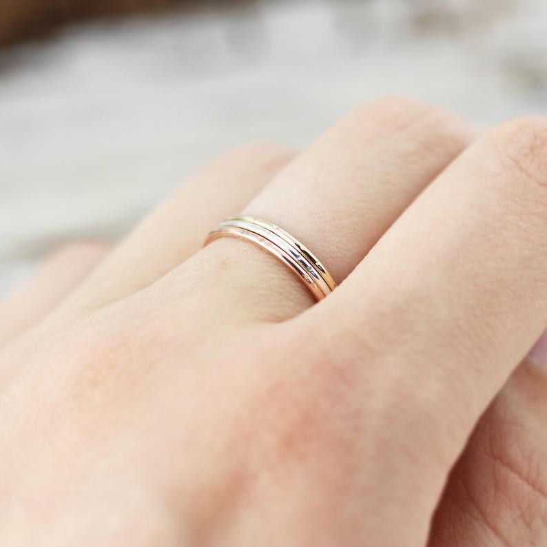 Bague fine Picotée 1mm