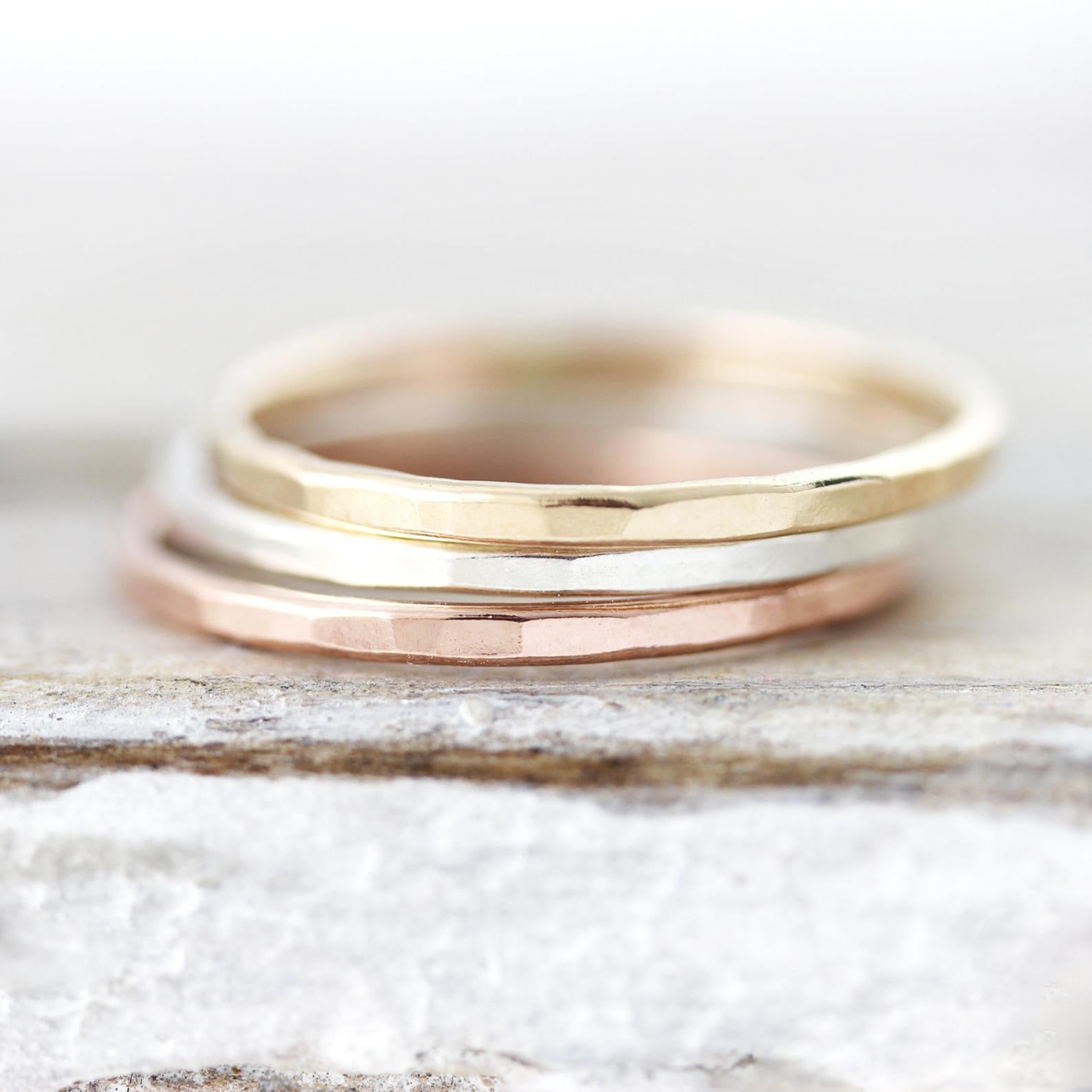 Medium Hammered Ring 1.3mm