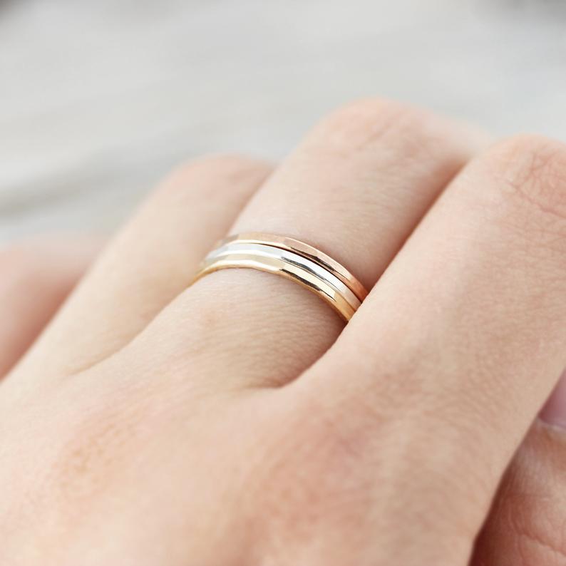 Medium Hammered Ring 1.3mm