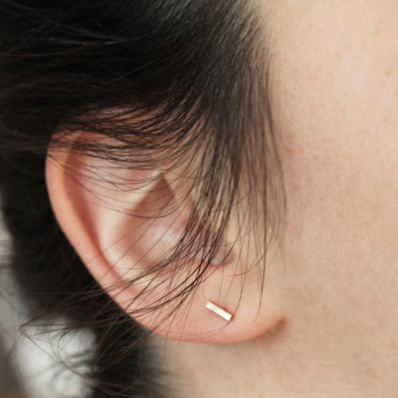 Short bar earrings