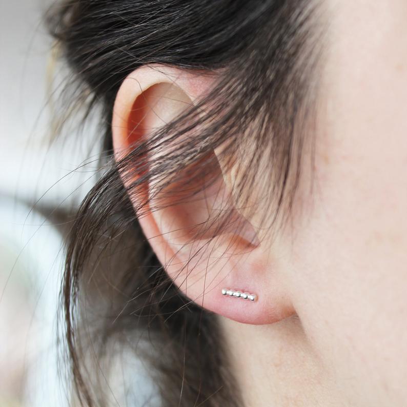 Boucles d'oreilles barres pointillées