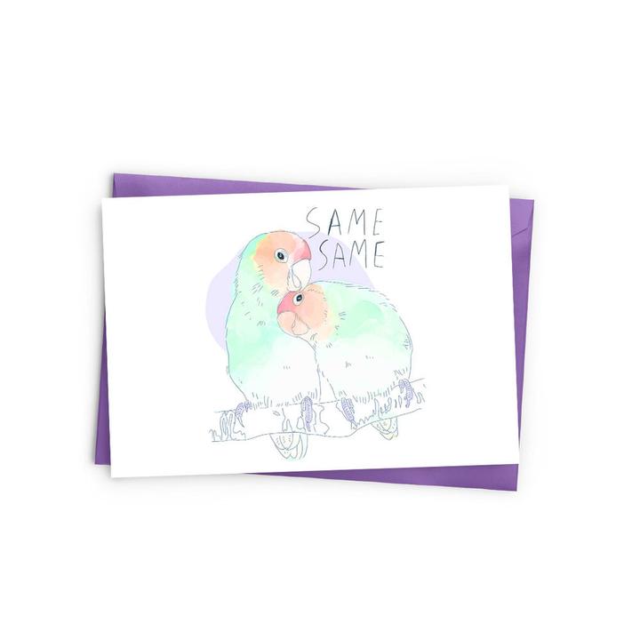 Lovebirds greeting card