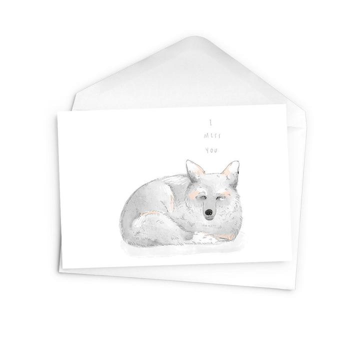 Carte de voeux Renard de l'Arctique