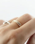 Set of 3 Textured Rings - Twisted, Smooth and Crinkled