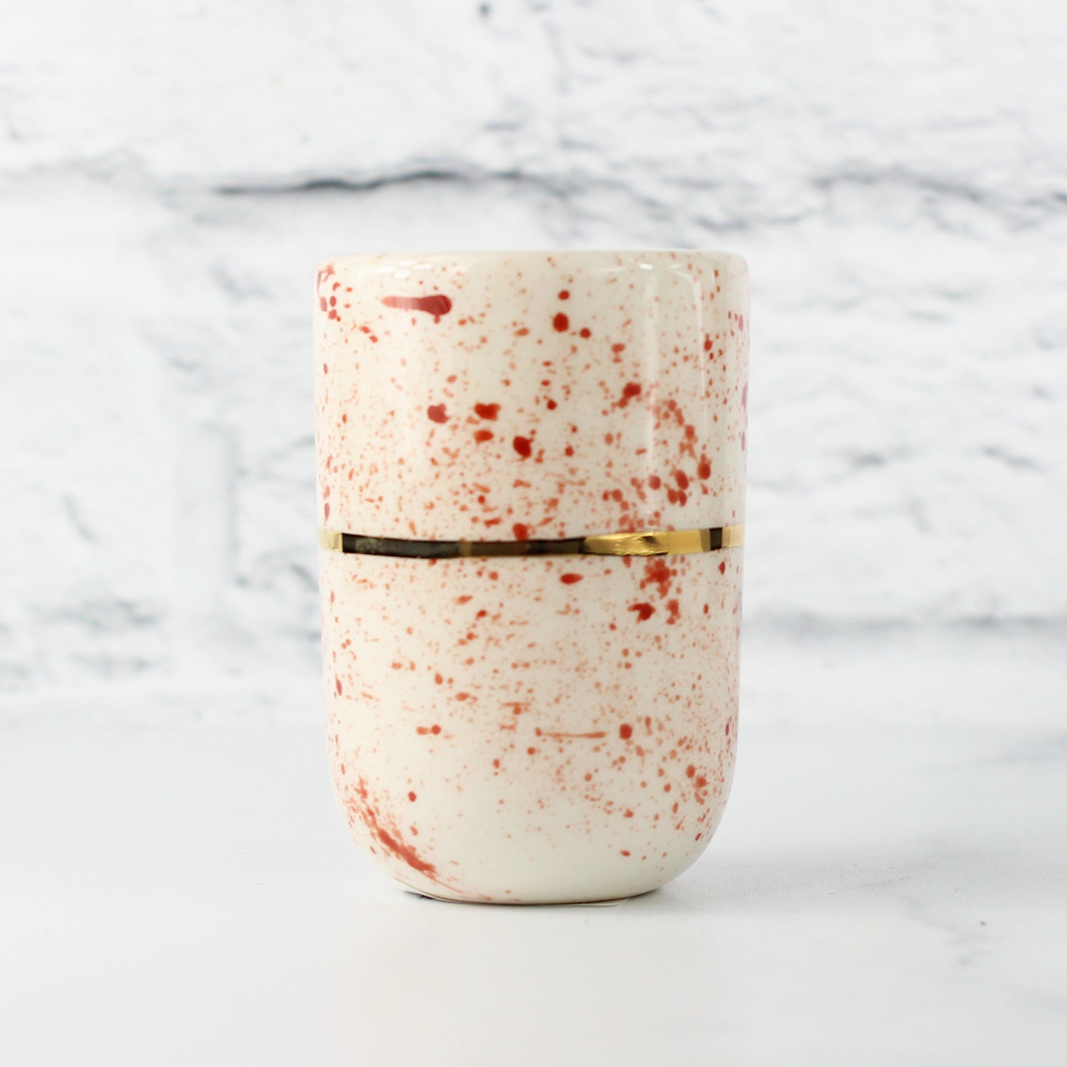 Dark Coral Speckled Espresso Cup