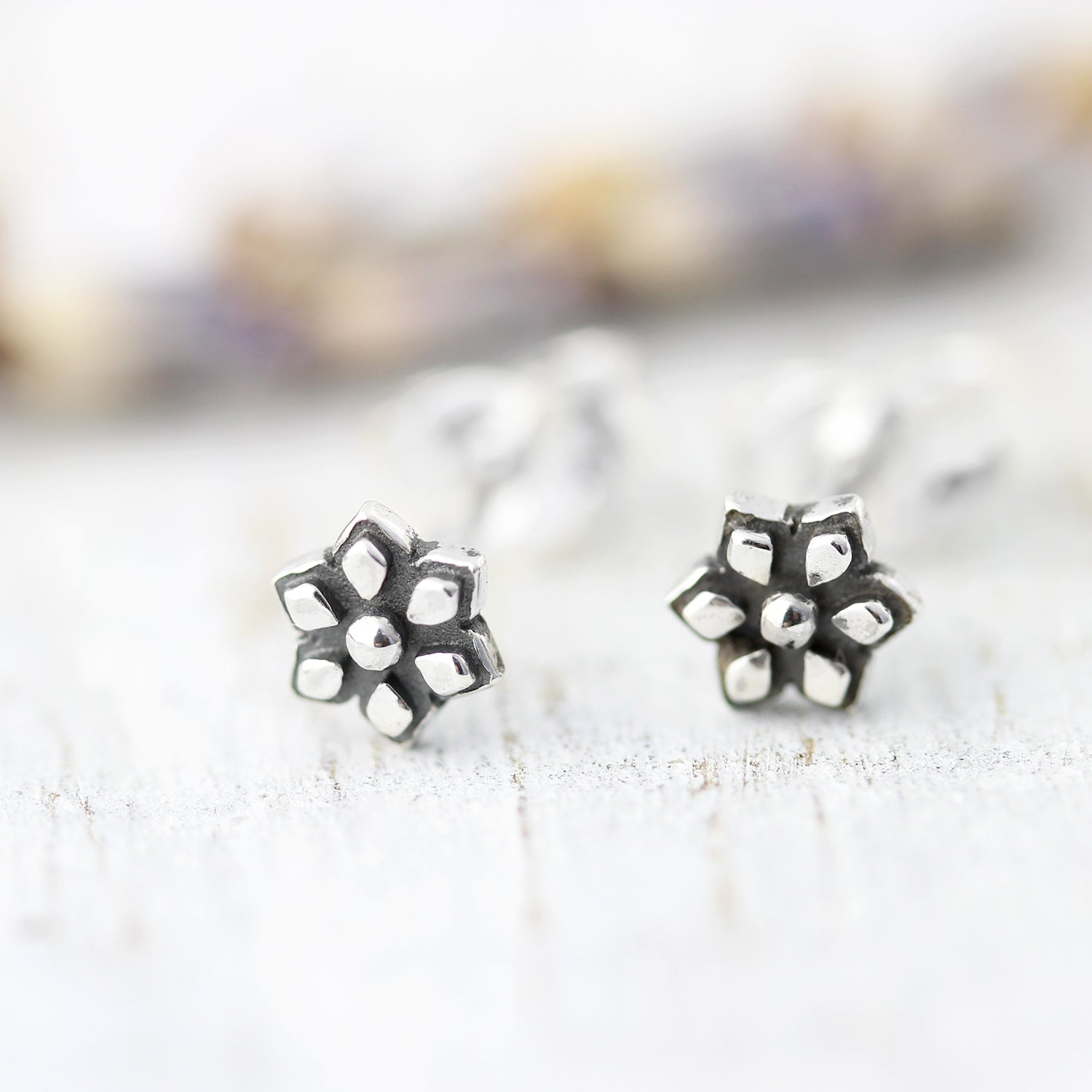 Boucles d'oreilles Mini fleurs mandalas