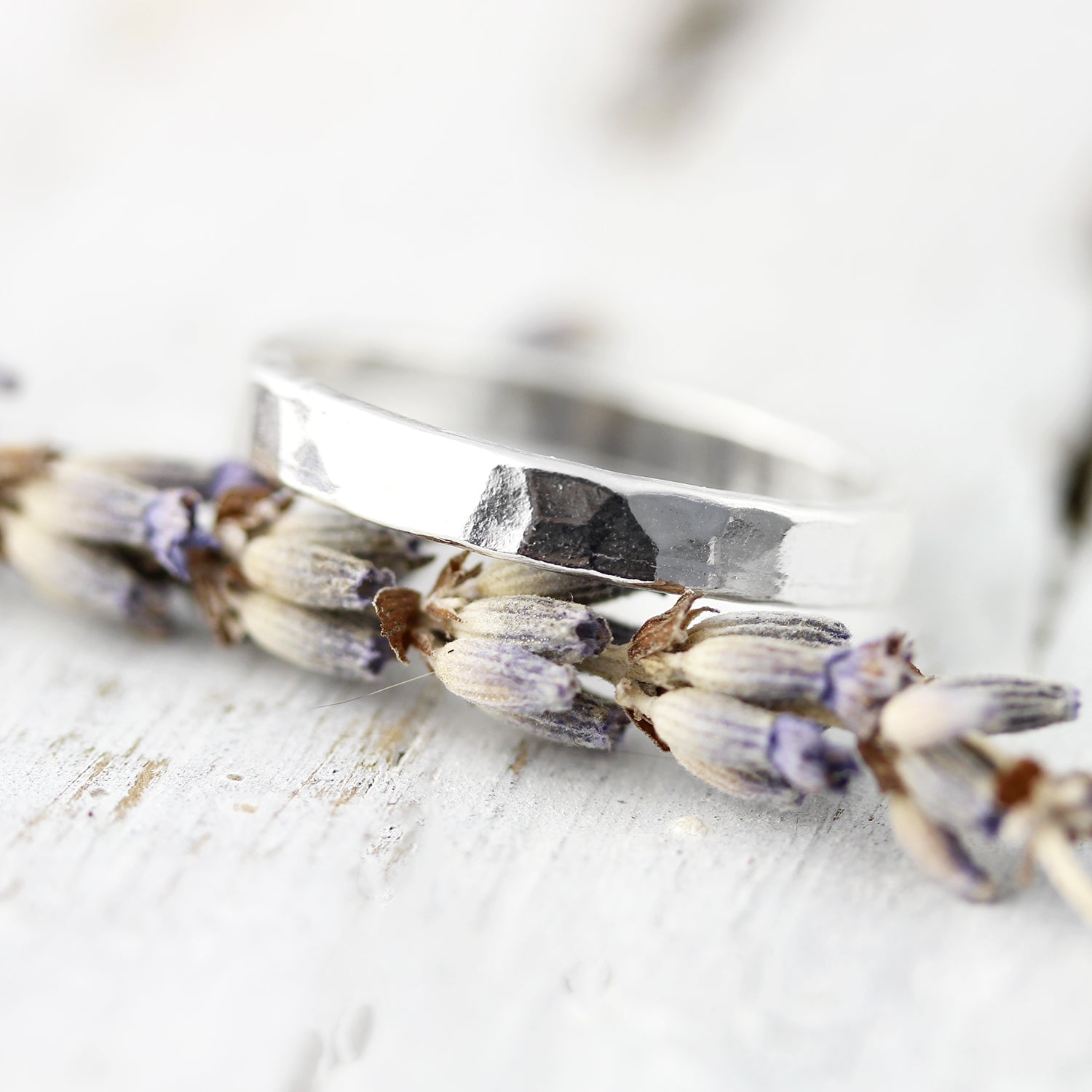 Bague chunky motif martelé