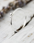 Ring with two silver balls