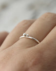 Ring with two silver balls