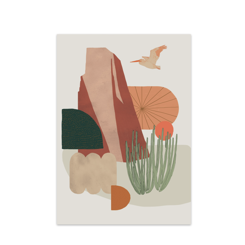 Affiche Désert de la Californie - Pélican