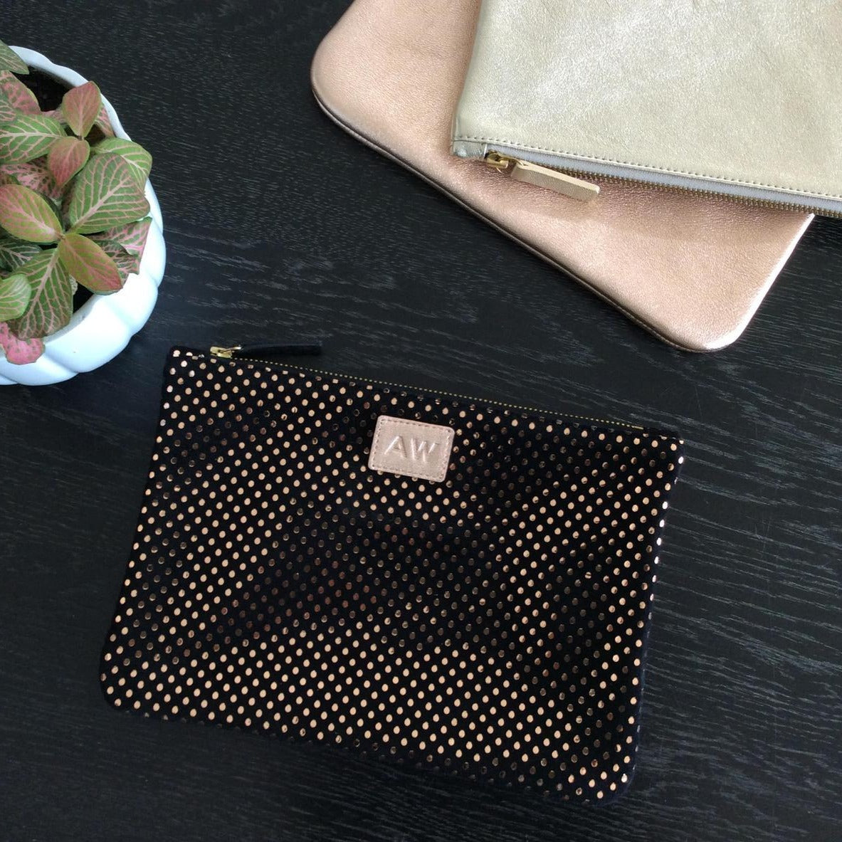 Pochette en cuir luxueux