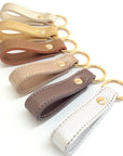 Metallic leather keychain