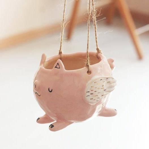 Hanging pot - Flying pig