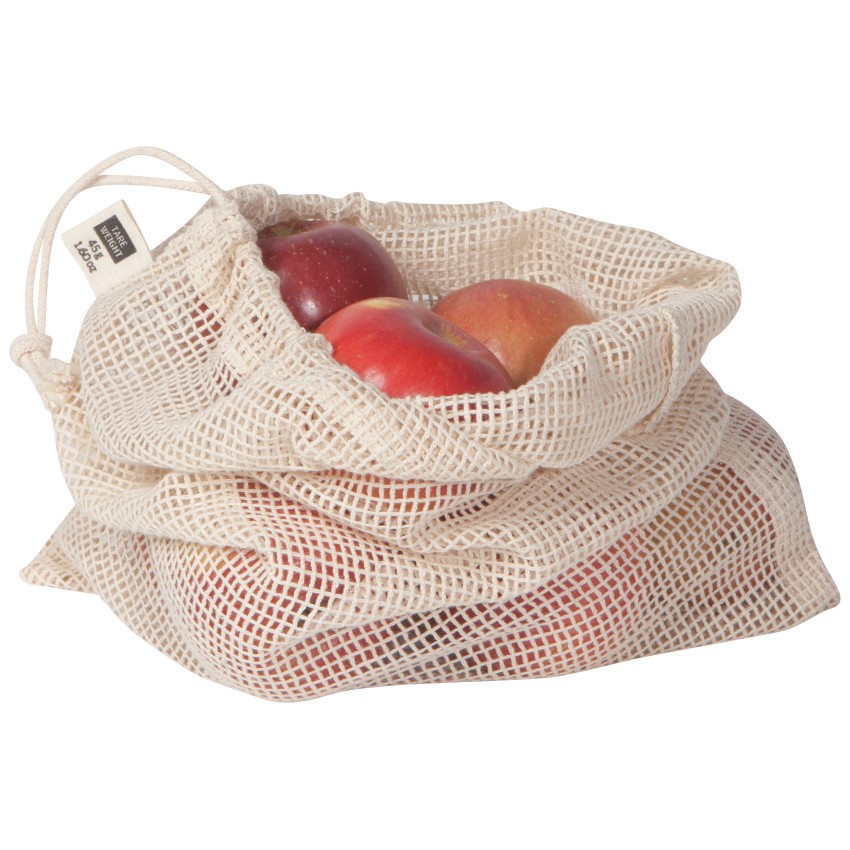 Ensemble de 3 sacs à légumes - Naturel