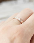 Bague fine Lignée bords arrondis 1mm