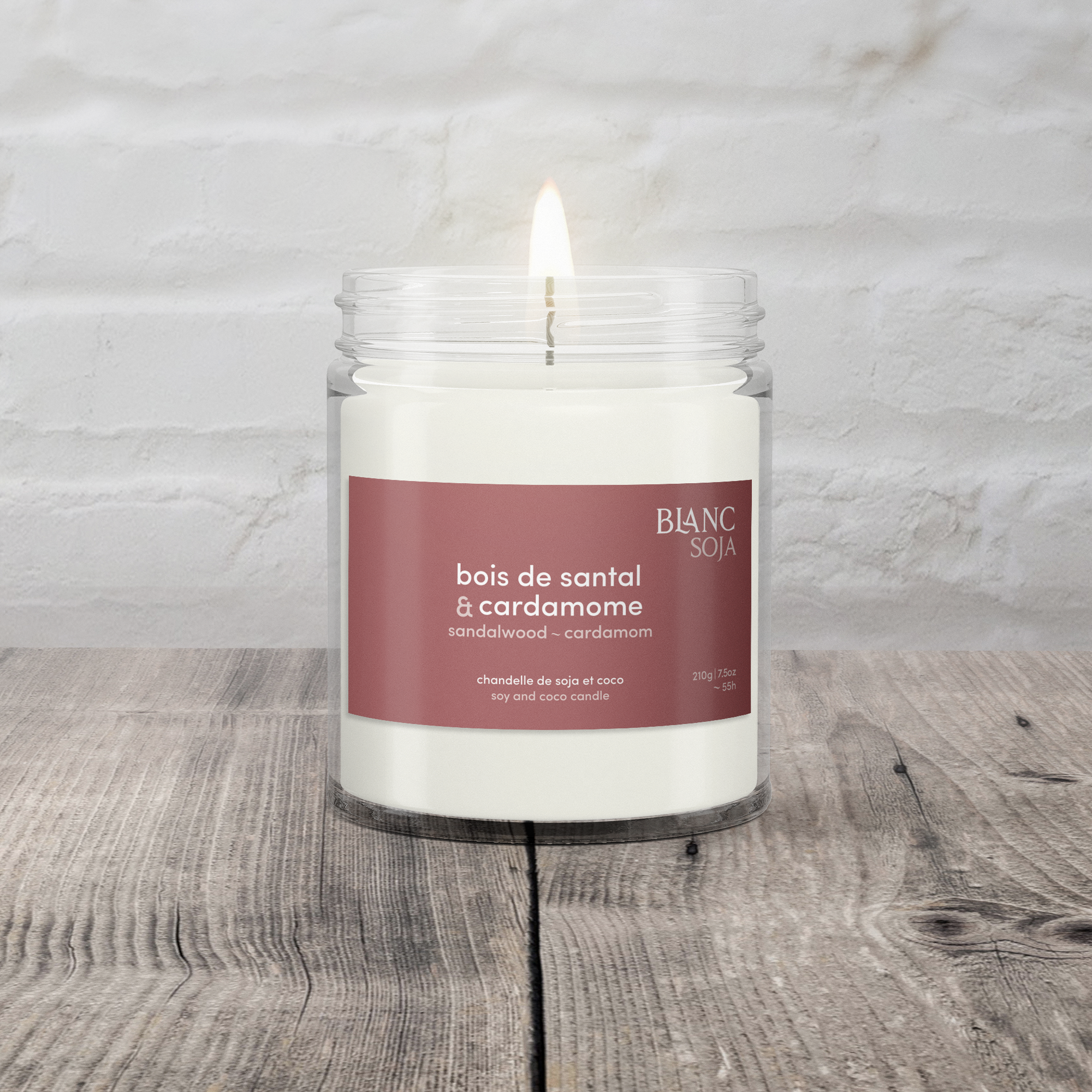 Bougie de soja et coco - Bois de santal et cardamome