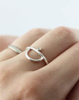 Bague demi-lune avec diamant