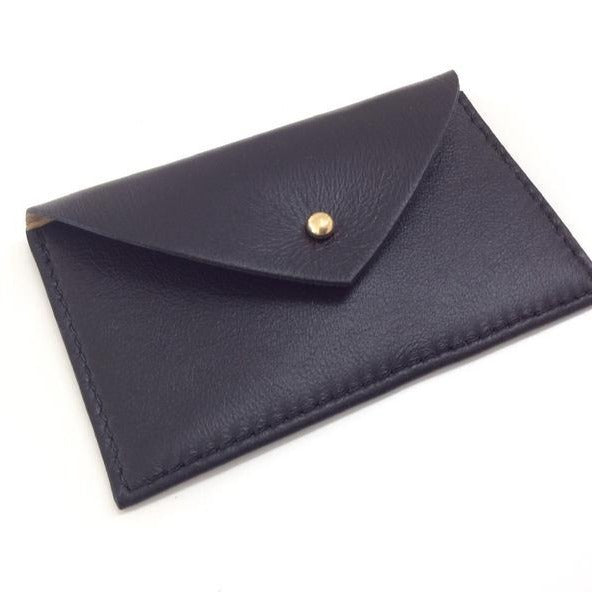 Metallic leather card holder