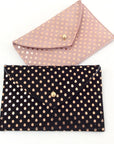 Metallic leather card holder
