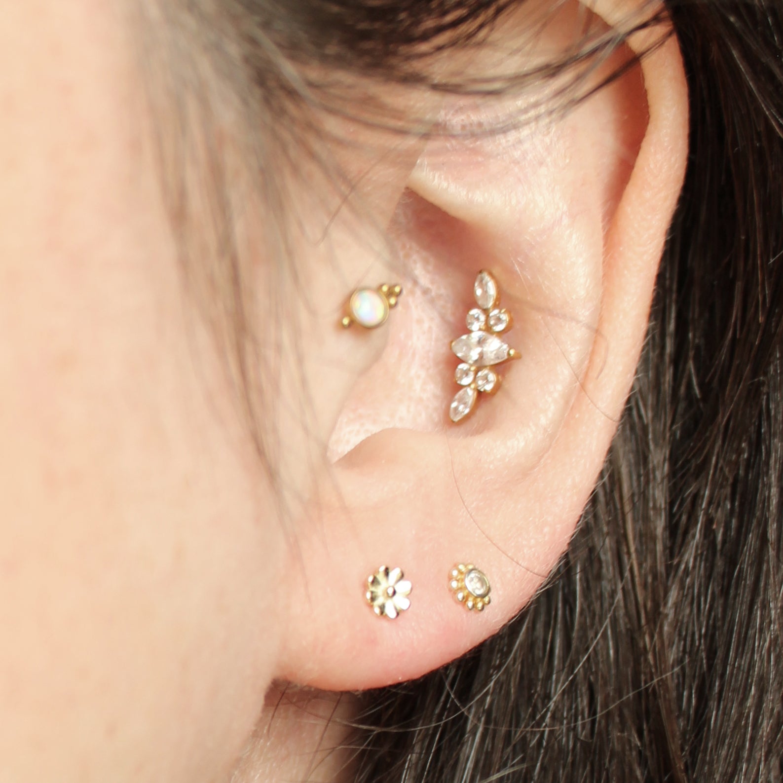 Clous d'oreilles mini Marguerite