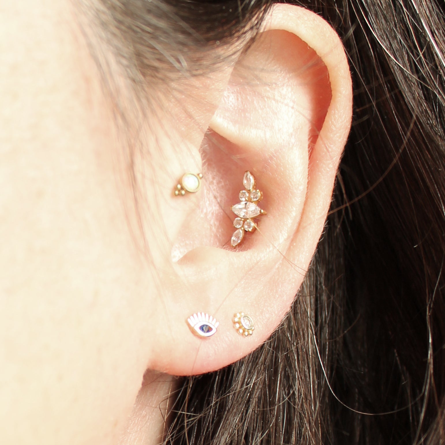 Clous d'oreilles Samira (bleu)