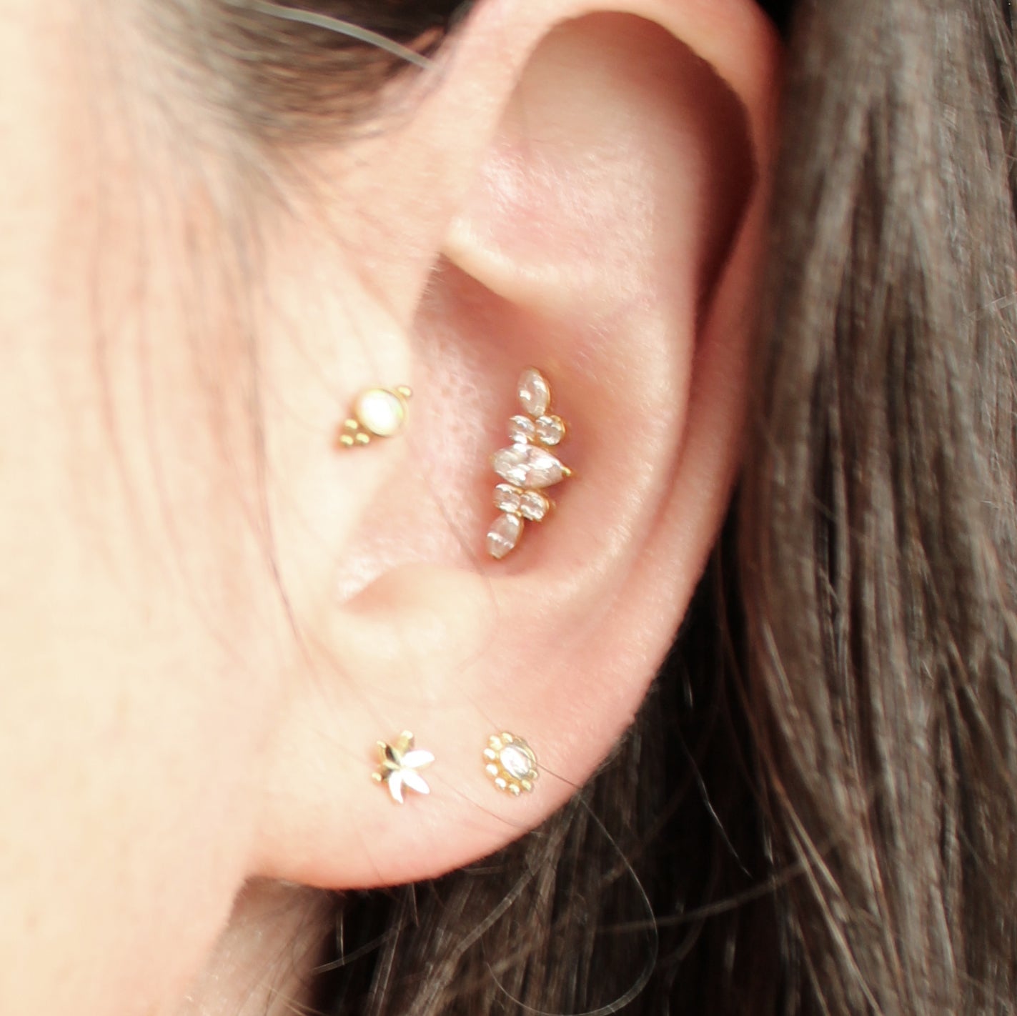Clous d'oreilles mini Lys de pluis