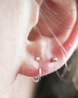 Boucles d'oreilles anneaux ouverts avec billes en argent
